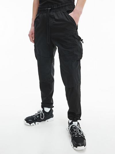 Calvin Klein Ruhák HU126374 | Calvin Klein Slim Cotton Stretch Férfi Cargo Nadrág Fekete